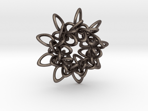 Ring Flower 1 - 4cm in Polished Bronzed Silver Steel