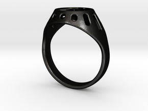 Joviart Peace Ring 02 - D17,5mm in Matte Black Steel