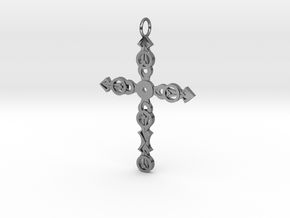 Ornate Cross in Fine Detail Polished Silver