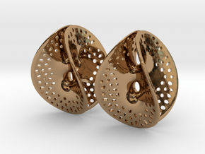 Small Perforated Chen-Gackstatter Thayer Earring in Polished Brass