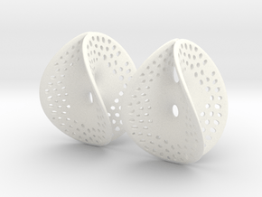 Small Perforated Chen-Gackstatter Thayer Earring in White Processed Versatile Plastic