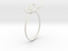 Butterfly Ring in White Natural Versatile Plastic