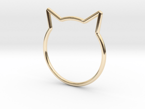 Cat Ear Ring "Büsi" in 14K Yellow Gold