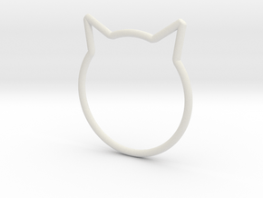 Cat Ear Ring "Büsi" in White Natural Versatile Plastic