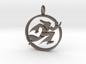 Running Wizard Pendant in Polished Bronzed Silver Steel
