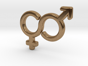 Gender Equality Pendant in Natural Brass
