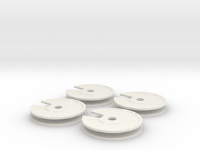 4x New Quarter Inch Dial in White Natural Versatile Plastic