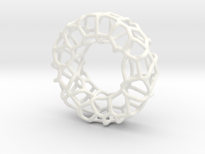 Organic Circle Pendant 2 in White Processed Versatile Plastic