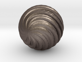 Wave Ball in Polished Bronzed Silver Steel