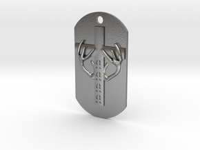 Spirit Of The Deer Dog Tag in Natural Silver