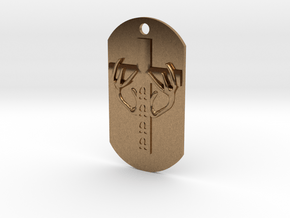 Spirit Of The Deer Dog Tag in Natural Brass