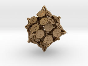 Player Order Die - 3D Print Only Version in Natural Brass