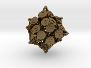 Player Order Die - 3D Print Only Version in Natural Bronze