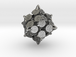 Player Order Die - 3D Print Only Version in Natural Silver