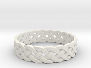 Rohkea Bold Celtic Knot Size 5 in White Natural Versatile Plastic