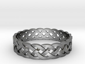 Rohkea Bold Celtic Knot Size 7 in Fine Detail Polished Silver