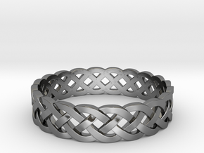 Rohkea Bold Celtic Knot Size 10 in Fine Detail Polished Silver