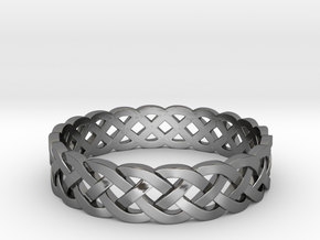 Rohkea Bold Celtic Knot Size 9 in Fine Detail Polished Silver