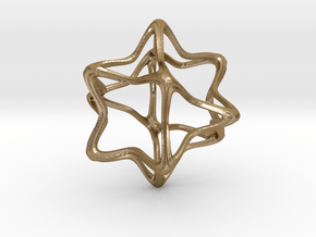  Cube Octahedron Curvy Pinch - 5cm in Polished Gold Steel