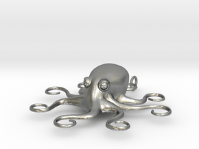 Octopus Pendant in Natural Silver