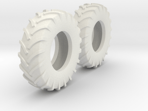 1:64 scale 18.4-30 Tires in White Natural Versatile Plastic
