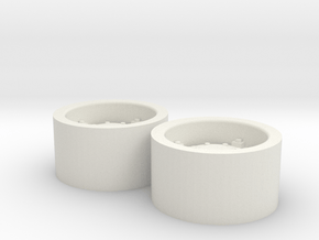 1:64 scale Wheels  for 18.4-30 tires in White Natural Versatile Plastic