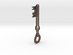 TF2 Mann Co. Supply Crate Key (Small) in Polished Bronzed Silver Steel