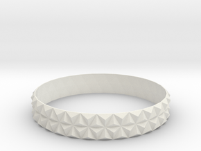 Bangle Bracelet Tetrahedron in White Natural Versatile Plastic