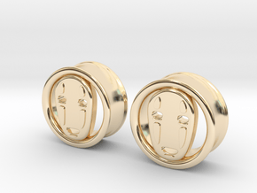 1 Inch No Face Tunnels in 14K Yellow Gold