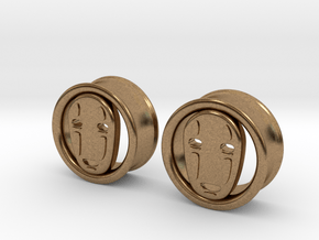 1 Inch No Face Tunnels in Natural Brass
