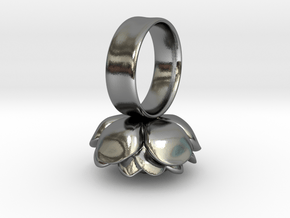 Rose Napkin Ring in Polished Silver