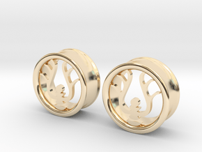 1 Inch Hidden City Tunnels in 14K Yellow Gold