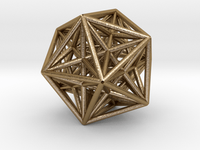 Morphoedron from internal icosahedron to external  in Polished Gold Steel