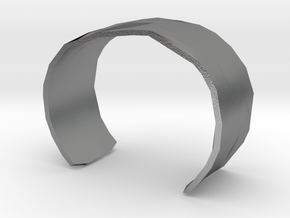 Cell Cuff Faceted (48mm Inner Radius) in Natural Silver