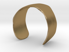 Molded Cuff  (48mm Inner Radius) in Polished Gold Steel