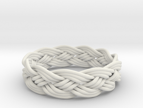 Turks Head Ring Knot  in White Natural Versatile Plastic