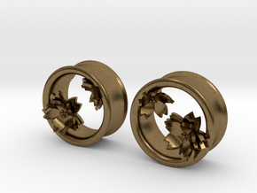Cherry Blossom 1 Inch Tunnels in Natural Bronze