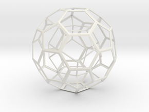 Dodecahedron in Truncated Icosahedron in White Natural Versatile Plastic