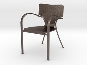 Strada Chair 3.7" tall in Polished Bronzed Silver Steel