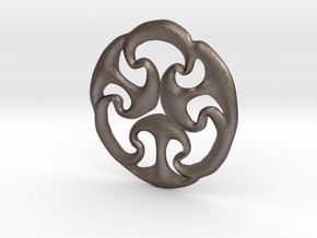 Ancient triskele in Polished Bronzed Silver Steel