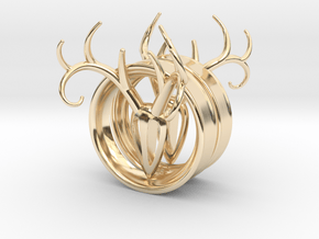 2 Inch Antler Tunnels in 14K Yellow Gold