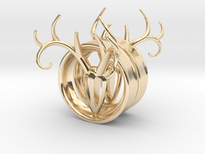 1 & 7/8 inch Antler Tunnels in 14K Yellow Gold