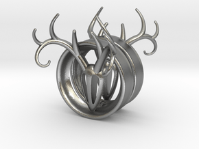 1 & 7/8 inch Antler Tunnels in Natural Silver