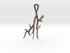 Tree Branch Pendant Type 2 in Polished Bronzed Silver Steel