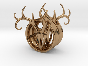 1 & 13/16 inch Antler Tunnels in Polished Brass