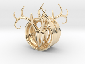 1 & 13/16 inch Antler Tunnels in 14K Yellow Gold