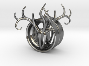 1 & 13/16 inch Antler Tunnels in Polished Silver