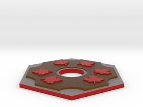 Catan Hex Tile Wood Mapleleaf 79mm in Full Color Sandstone