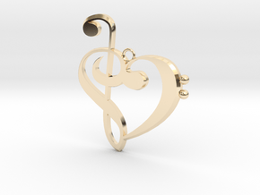 G-clef trebble clef pendant in 14K Yellow Gold