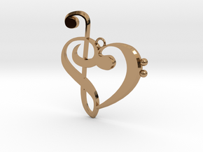 G-clef trebble clef pendant in Polished Brass
